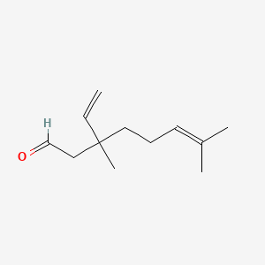 molecular formula C12H20O B13732935 3,7-Dimethyl-3-vinyloct-6-enal CAS No. 34687-42-8