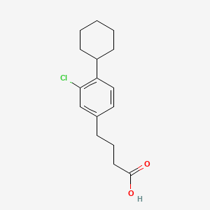 molecular formula C16H21ClO2 B13732957 Butyric acid, 4-(3-chloro-4-cyclohexylphenyl)- CAS No. 32808-68-7
