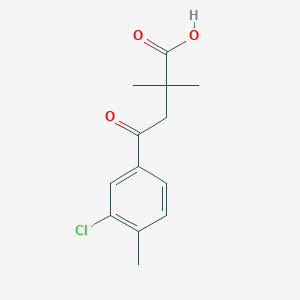 molecular formula C13H15ClO3 B1373308 4-(3-Chloro-4-methylphenyl)-2,2-dimethyl-4-oxobutyric acid CAS No. 951885-48-6