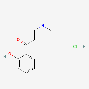 molecular formula C11H16ClNO2 B13733083 Propiophenone, 3-dimethylamino-2'-hydroxy-, hydrochloride CAS No. 1639-35-6
