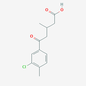 molecular formula C13H15ClO3 B1373309 5-(3-Chloro-4-methylphenyl)-3-methyl-5-oxovaleric acid CAS No. 951885-51-1
