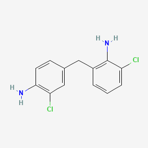 molecular formula C13H12Cl2N2 B13733182 Benzenamine, 4-[(2-amino-3-chlorophenyl)methyl]-2-chloro- CAS No. 3813-13-6