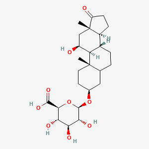 molecular formula C25H38O9 B13733205 11B-Hydroxyetiocholanolone glucuronide 
