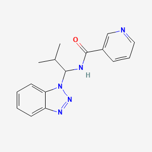 molecular formula C16H17N5O B13733237 N-(1-Benzotriazol-1-yl-2-methyl-propyl)-nicotinamide 