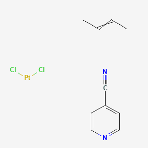 molecular formula C10H12Cl2N2Pt B13733258 But-2-ene;dichloroplatinum;pyridine-4-carbonitrile CAS No. 33151-94-9