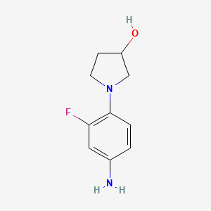 molecular formula C10H13FN2O B1373326 1-(4-氨基-2-氟苯基)吡咯烷-3-醇 CAS No. 593249-20-8