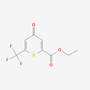 molecular formula C9H7F3O3S B13733403 Ethyl 4-oxo-6-(trifluoromethyl)-4H-thiopyran-2-carboxylate 