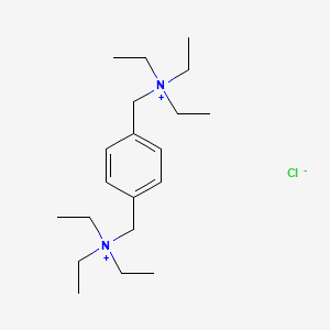molecular formula C20H38ClN2+ B13733465 triethyl-[[4-[(triethylazaniumyl)methyl]phenyl]methyl]azanium;chloride CAS No. 19171-43-8