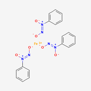 molecular formula C18H15FeN6O6 B13733494 Iron, tris(N-(hydroxy-kappaO)-N-(nitroso-kappaO)benzenaminato)- CAS No. 14319-01-8