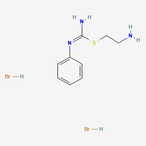 molecular formula C9H15Br2N3S B13733514 Carbamimidothioic acid, phenyl-, 2-aminoethyl ester, dihydrobromide CAS No. 16181-71-8