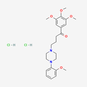 molecular formula C24H34Cl2N2O5 B13733564 Butyrophenone, 4-(4-(o-methoxyphenyl)piperazinyl)-3',4',5'-trimethoxy-, dihydrochloride CAS No. 17755-87-2