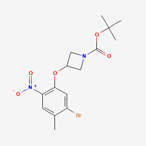 molecular formula C15H19BrN2O5 B13733571 tert-Butyl 3-(5-bromo-4-methyl-2-nitrophenoxy)azetidine-1-carboxylate 