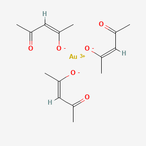 molecular formula C15H21AuO6 B13733577 Tris(2,4-pentanedionato)gold CAS No. 14284-04-9