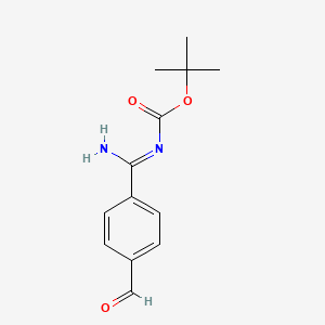 molecular formula C13H16N2O3 B13733591 4-(Boc-amidino)benzaldehyde 