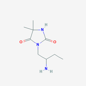 molecular formula C9H17N3O2 B1373363 3-(2-Aminobutyl)-5,5-dimethylimidazolidine-2,4-dione CAS No. 1266972-99-9