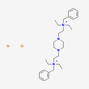 molecular formula C30H50Br2N4 B13733636 Ammonium, (1,4-piperazinediyldiethylene)bis(benzyldiethyl-, dibromide CAS No. 17172-31-5