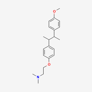 molecular formula C21H29NO2 B13733643 erythro-2-(p-(alpha,beta-Dimethyl-p-methoxyphenethyl)phenoxy)-N,N-dimethylethylamine CAS No. 15515-43-2