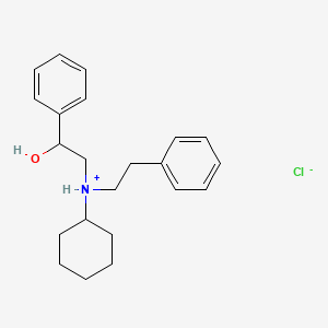 molecular formula C22H30ClNO B13733686 Phenethylamine, N-cyclohexyl-2-hydroxy-N-phenethyl-, hydrochloride CAS No. 37154-93-1