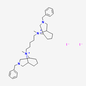 molecular formula C35H54I2N4 B13733707 3-Aza-9-azoniabicyclo(3.3.1)nonane, 9,9'-pentamethylenebis(3-benzyl-9-methyl-, diiodide CAS No. 17713-11-0