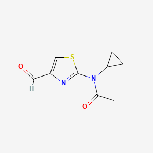 molecular formula C9H10N2O2S B1373373 N-cyclopropyl-N-(4-formyl-1,3-thiazol-2-yl)acetamide CAS No. 1311313-89-9