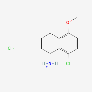 molecular formula C12H17Cl2NO B13733795 1-Naphthylamine, 1,2,3,4-tetrahydro-8-chloro-5-methoxy-N-methyl-, hydrochloride CAS No. 63978-86-9