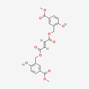 molecular formula C22H20O10 B13733870 bis[(2-hydroxy-5-methoxycarbonylphenyl)methyl] (E)-but-2-enedioate CAS No. 103437-24-7