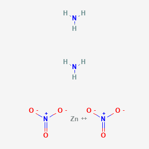 molecular formula H6N4O6Zn B13733889 Diamminebis(nitrato-O,O')zinc CAS No. 33363-00-7