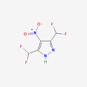molecular formula C5H3F4N3O2 B1373391 3,5-bis(difluoromethyl)-4-nitro-1H-pyrazole CAS No. 1452556-91-0