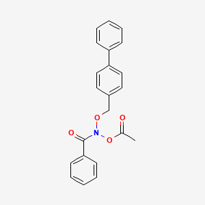 molecular formula C22H19NO4 B13733934 N-(Acetyloxy)-N-((1,1'-biphenyl)-4-ylmethoxy)benzamide CAS No. 139259-95-3