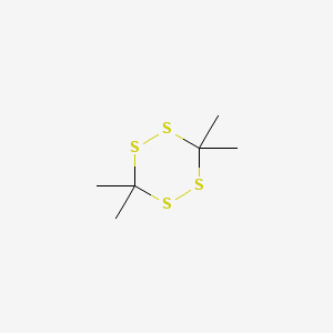 molecular formula C6H12S4 B13733975 3,3,6,6-Tetramethyl-1,2,4,5-tetrathiane CAS No. 4475-72-3