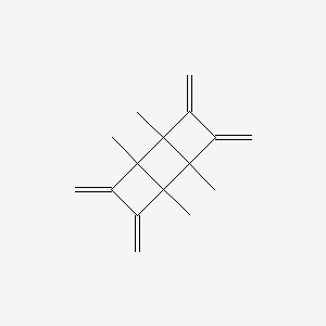 molecular formula C16H20 B13733982 Tricyclo(4.2.0.02,5)octane, 1,2,5,6-tetramethyl-3,4,7,8-tetrakis(methylene)-(1alpha,2beta,5beta,6alpha)- CAS No. 34101-24-1