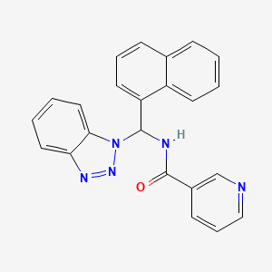 molecular formula C23H17N5O B13734033 N-(Benzotriazol-1-yl-naphthalen-1-yl-methyl)-nicotinamide 