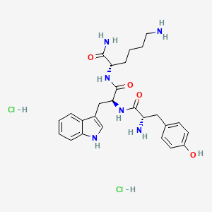 molecular formula C26H36Cl2N6O4 B13734035 H-Tyr-trp-lys-NH2 2 hcl 