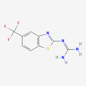 molecular formula C9H7F3N4S B13734051 (5-(Trifluoromethyl)benzo[d]thiazol-2-yl)guanidine 