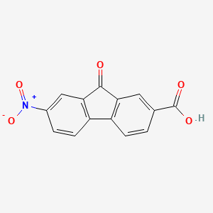 molecular formula C14H7NO5 B13734088 7-Nitro-9-oxo-9H-fluorene-2-carboxylic acid CAS No. 42946-25-8