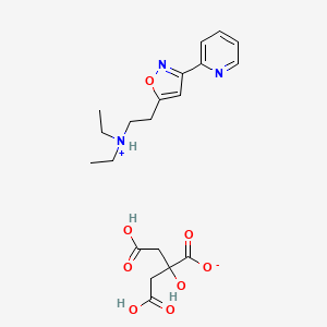 molecular formula C20H27N3O8 B13734153 Isoxazole, 5-(2-(diethylamino)ethyl)-3-(2-pyridyl)-, citrate CAS No. 14732-54-8