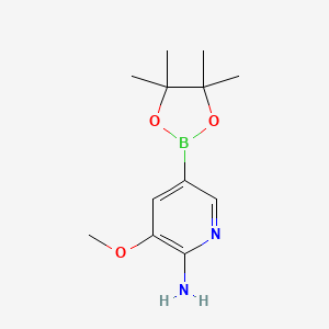 molecular formula C12H19BN2O3 B1373416 3-Methoxy-5-(4,4,5,5-tetramethyl-1,3,2-dioxaborolan-2-yl)pyridin-2-amine CAS No. 947249-19-6