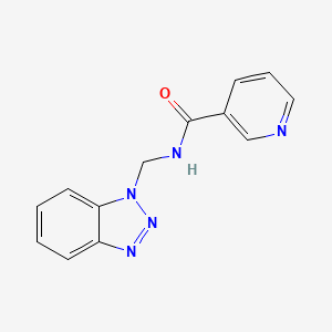 molecular formula C13H11N5O B13734166 N-Benzotriazol-1-ylmethyl-nicotinamide 