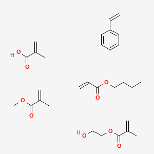 molecular formula C30H44O9 B13734200 Butyl prop-2-enoate;2-hydroxyethyl 2-methylprop-2-enoate;methyl 2-methylprop-2-enoate;2-methylprop-2-enoic acid;styrene CAS No. 36179-96-1