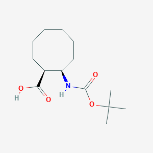 molecular formula C14H25NO4 B1373421 cis-2-Tert-butoxycarbonylamino-cyclooctanecarboxylic acid CAS No. 1013980-15-8