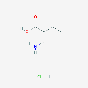 molecular formula C6H14ClNO2 B1373422 2-(Aminomethyl)-3-methylbutanoic acid hydrochloride CAS No. 243857-26-3