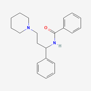 molecular formula C21H26N2O B13734266 N-[1-phenyl-3-piperidinopropyl]benzamide CAS No. 20537-22-8