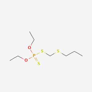 molecular formula C8H19O2PS3 B13734287 Phosphorodithioic acid, O,O-diethyl S-((propylthio)methyl) ester CAS No. 3309-68-0