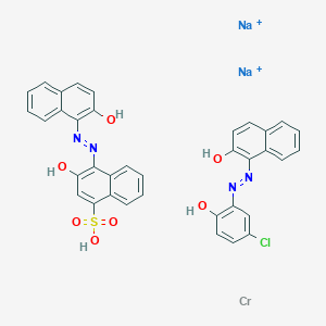 molecular formula C36H25ClCrN4Na2O7S+2 B13734315 Disodium;1-[(5-chloro-2-hydroxyphenyl)diazenyl]naphthalen-2-ol;chromium;3-hydroxy-4-[(2-hydroxynaphthalen-1-yl)diazenyl]naphthalene-1-sulfonic acid 
