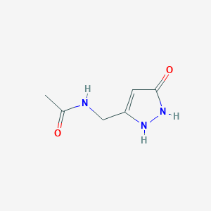 molecular formula C6H9N3O2 B13734397 Acetamide,N-[(5-oxo-3-pyrazolin-3-yl)methyl]-(8ci) 