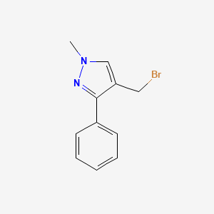 molecular formula C11H11BrN2 B1373446 4-(溴甲基)-1-甲基-3-苯基-1H-吡唑 CAS No. 499770-86-4