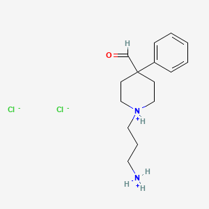 molecular formula C15H24Cl2N2O B13734488 1-(3-Aminopropyl)-4-phenylisonipecotaldehyde dihydrochloride CAS No. 13073-15-9