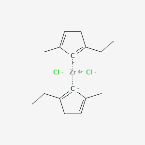 molecular formula C16H22Cl2Z B1373449 1-Ethyl-3-methylcyclopenta-1,3-diene;zirconium(4+);dichloride CAS No. 73364-11-1