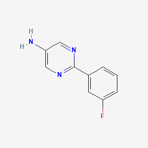 molecular formula C10H8FN3 B1373451 2-(3-Fluorophenyl)pyrimidin-5-amine CAS No. 1094411-86-5