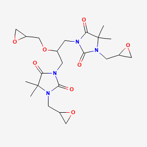 molecular formula C22H32N4O8 B13734517 1,3-Bis(5,5-dimethyl-1-glycidylhydantoin-3-yl)-2-glycidyloxypropane CAS No. 38304-52-8